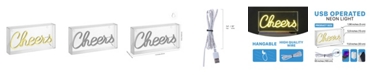 Jonathan Y Cheers Contemporary Glam Acrylic Box USB Operated LED Neon Light